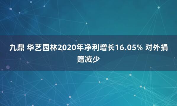 九鼎 华艺园林2020年净利增长16.05% 对外捐赠减少
