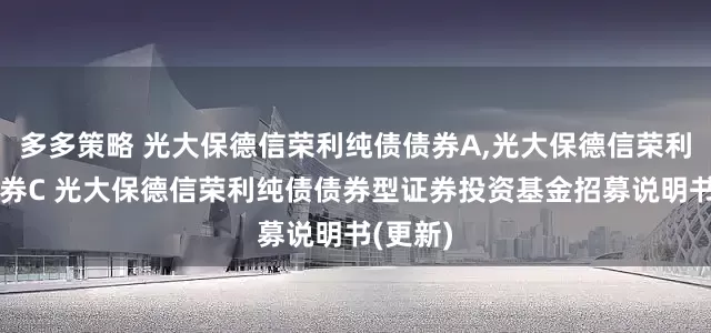 多多策略 光大保德信荣利纯债债券A,光大保德信荣利纯债债券C 光大保德信荣利纯债债券型证券投资基金招募说明书(更新)